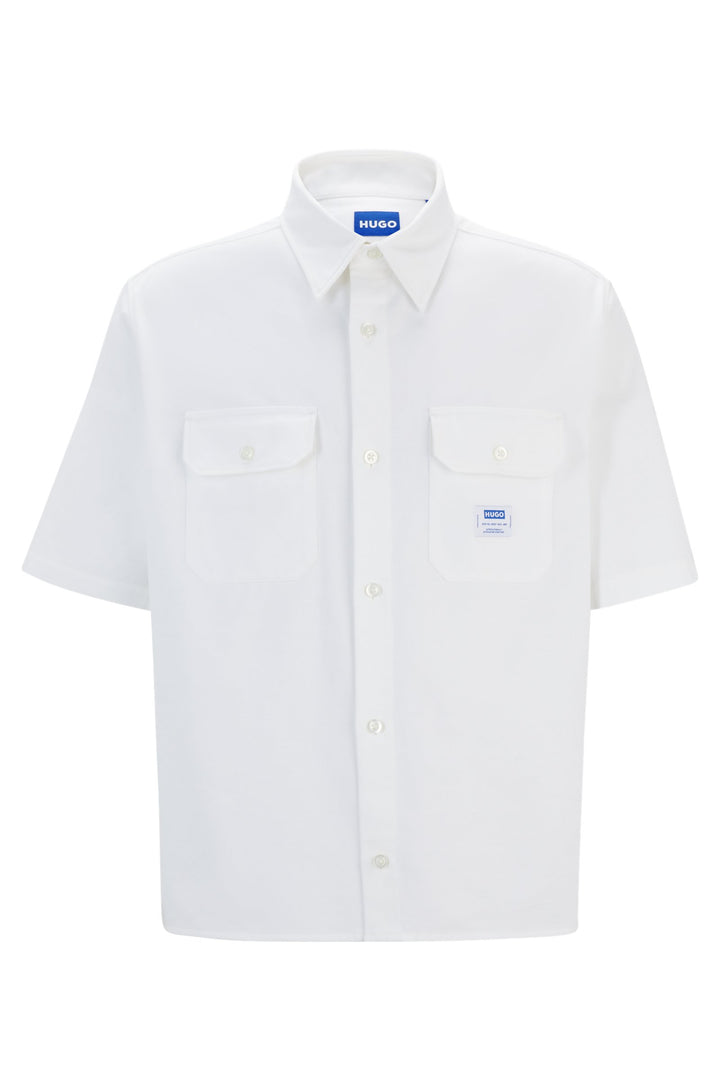 HUGO BLUE Oversize Fit Casual Shirts in Cotton - EKYNO 10260730 01-50517871- Concorde Fashion#color_white-199