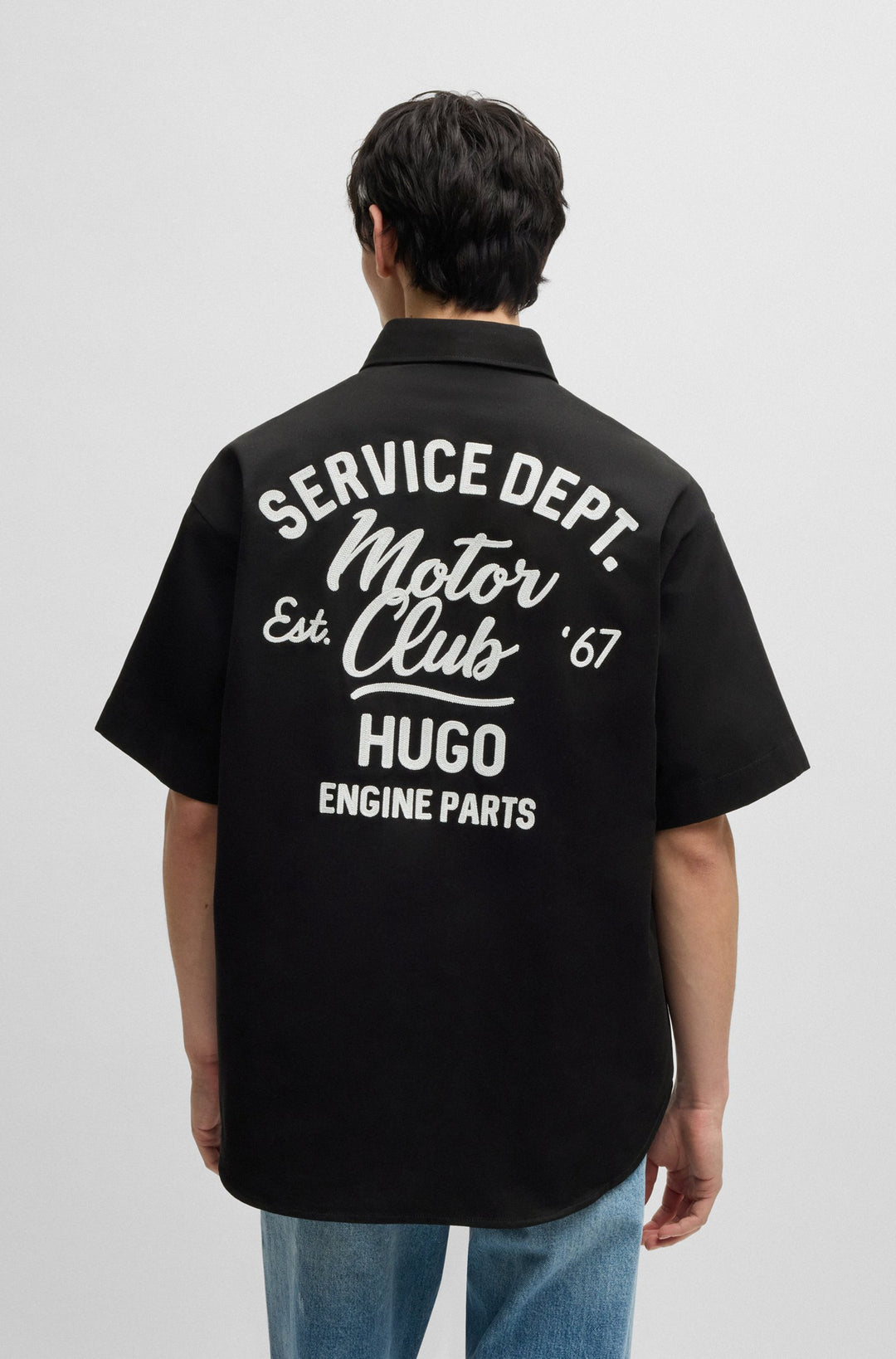 HUGO Casual Shirts Relaxed Fit in Cotton - EBRONN 10260730 01-50539100- Concorde Fashion#color_black-001