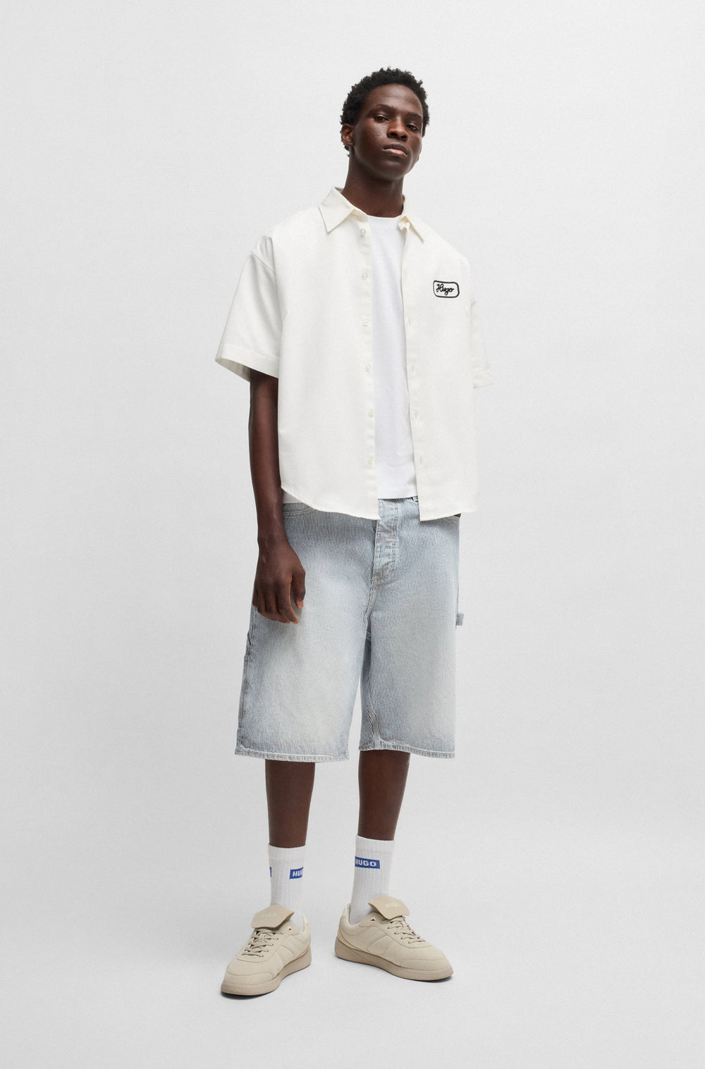 HUGO Casual Shirts Relaxed Fit in Cotton - EBRONN 10260730 01-50539100- Concorde Fashion#color_white-121