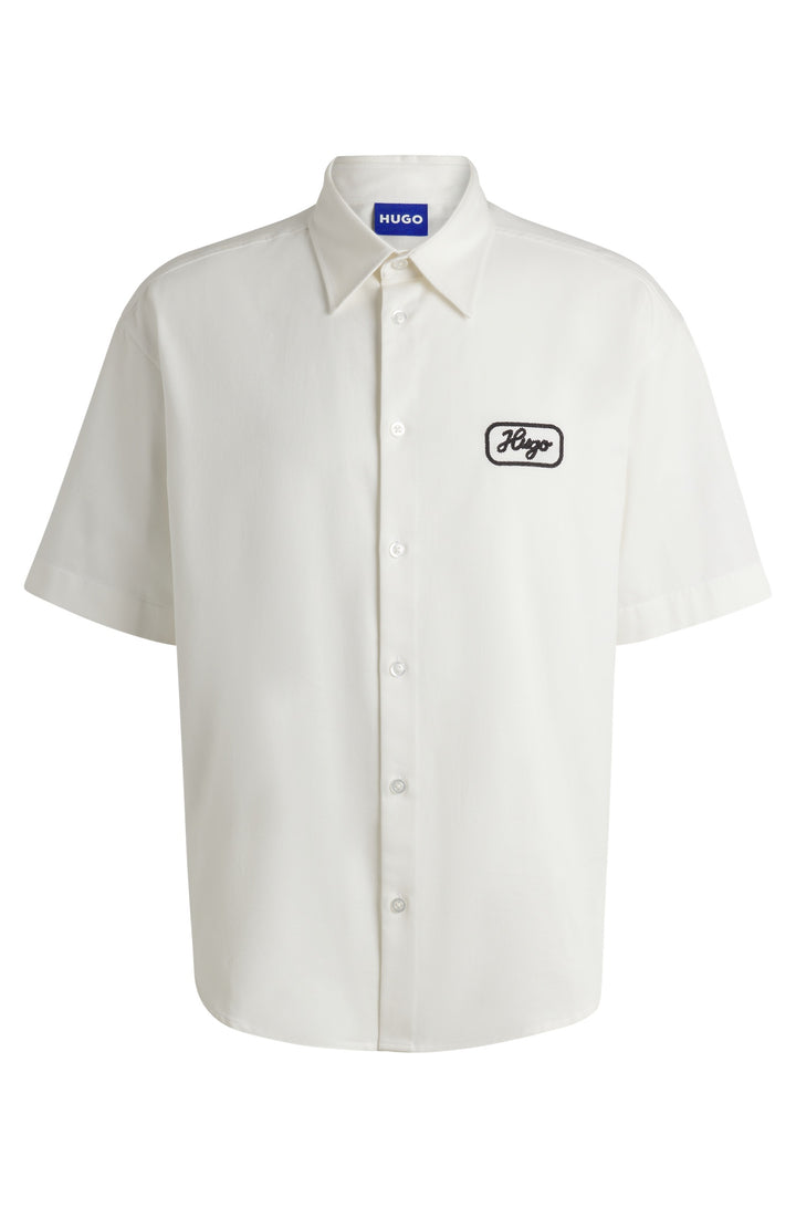 HUGO Casual Shirts Relaxed Fit in Cotton - EBRONN 10260730 01-50539100- Concorde Fashion#color_white-121