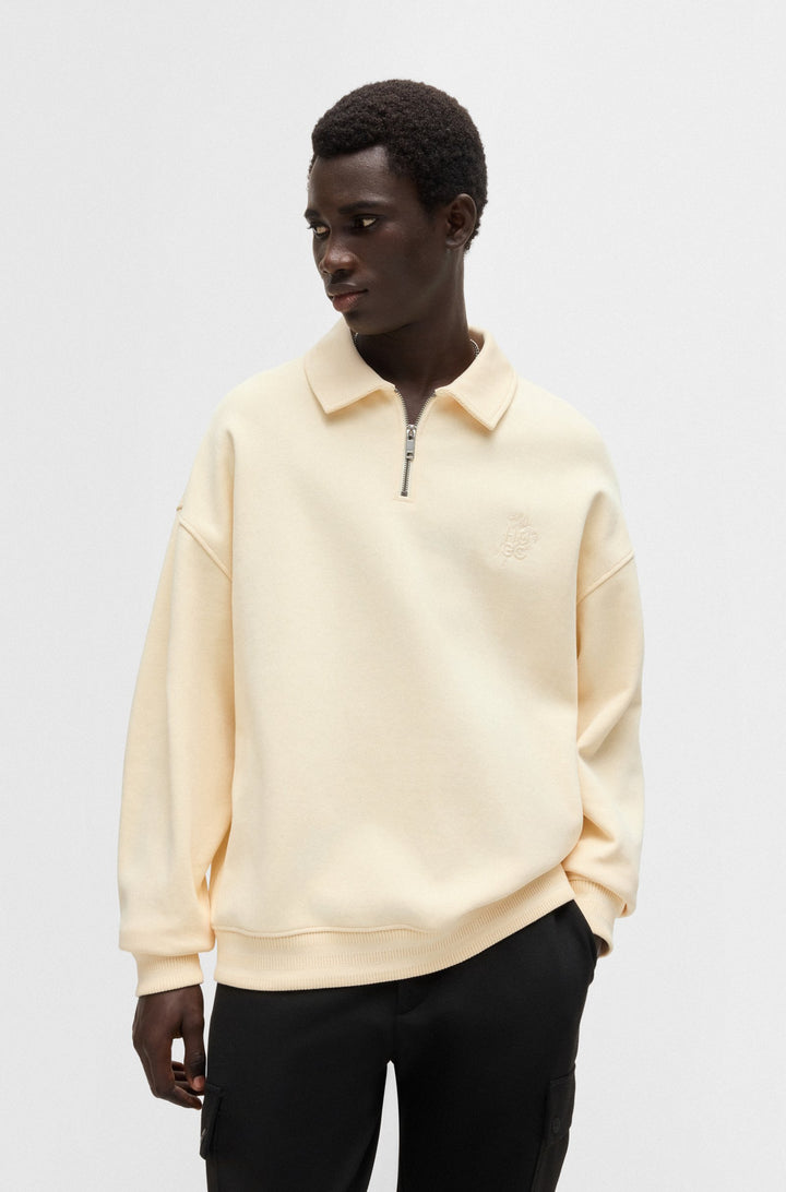 HUGO Sweatshirts Oversize Fit in Cotton Mix - DARASAIL 10260739 01-50516613- Concorde Fashion#color_beige-279