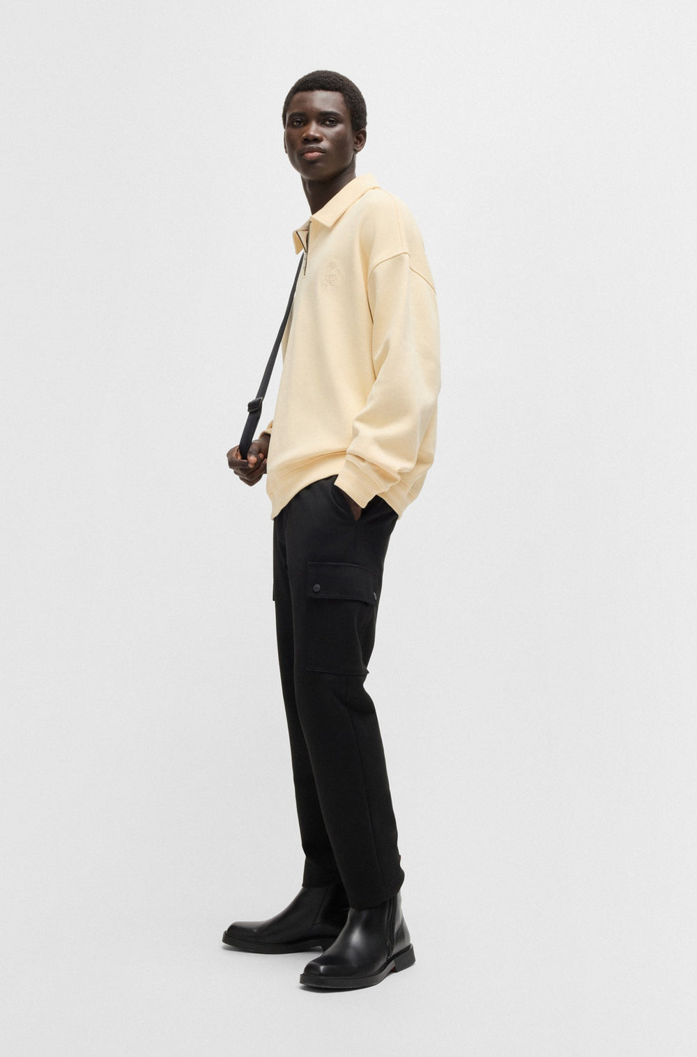 HUGO Sweatshirts Oversize Fit in Cotton Mix - DARASAIL 10260739 01-50516613- Concorde Fashion#color_beige-279