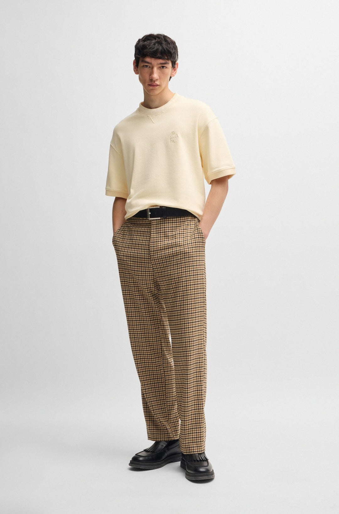 HUGO T-Shirts Oversize Fit in Cotton Mix - DECTAROS 10260815 01-50516623- Concorde Fashion#color_beige-279