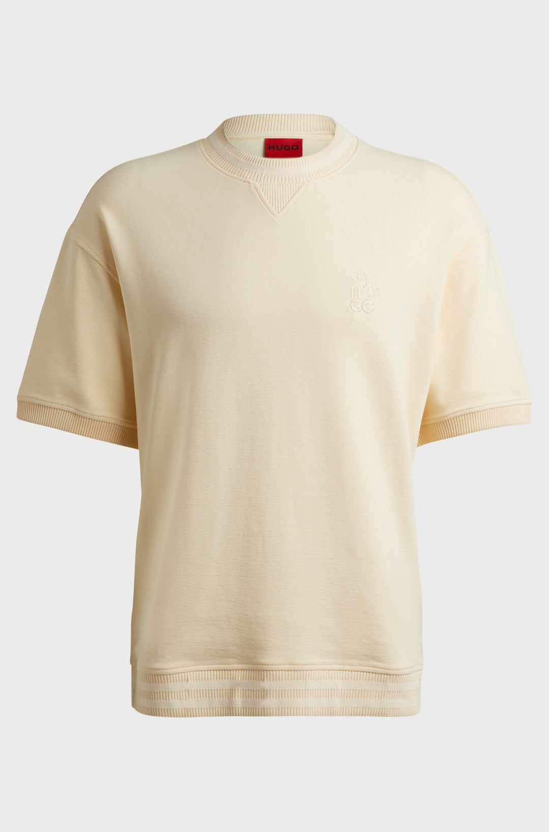 HUGO T-Shirts Oversize Fit in Cotton Mix - DECTAROS 10260815 01-50516623- Concorde Fashion#color_beige-279