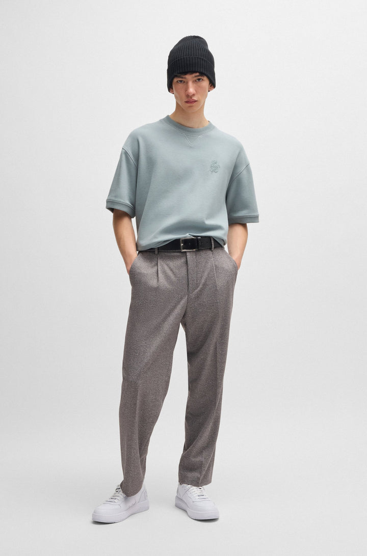 HUGO T-Shirts Oversize Fit in Cotton Mix - DECTAROS 10260815 01-50516623- Concorde Fashion#color_grey-074