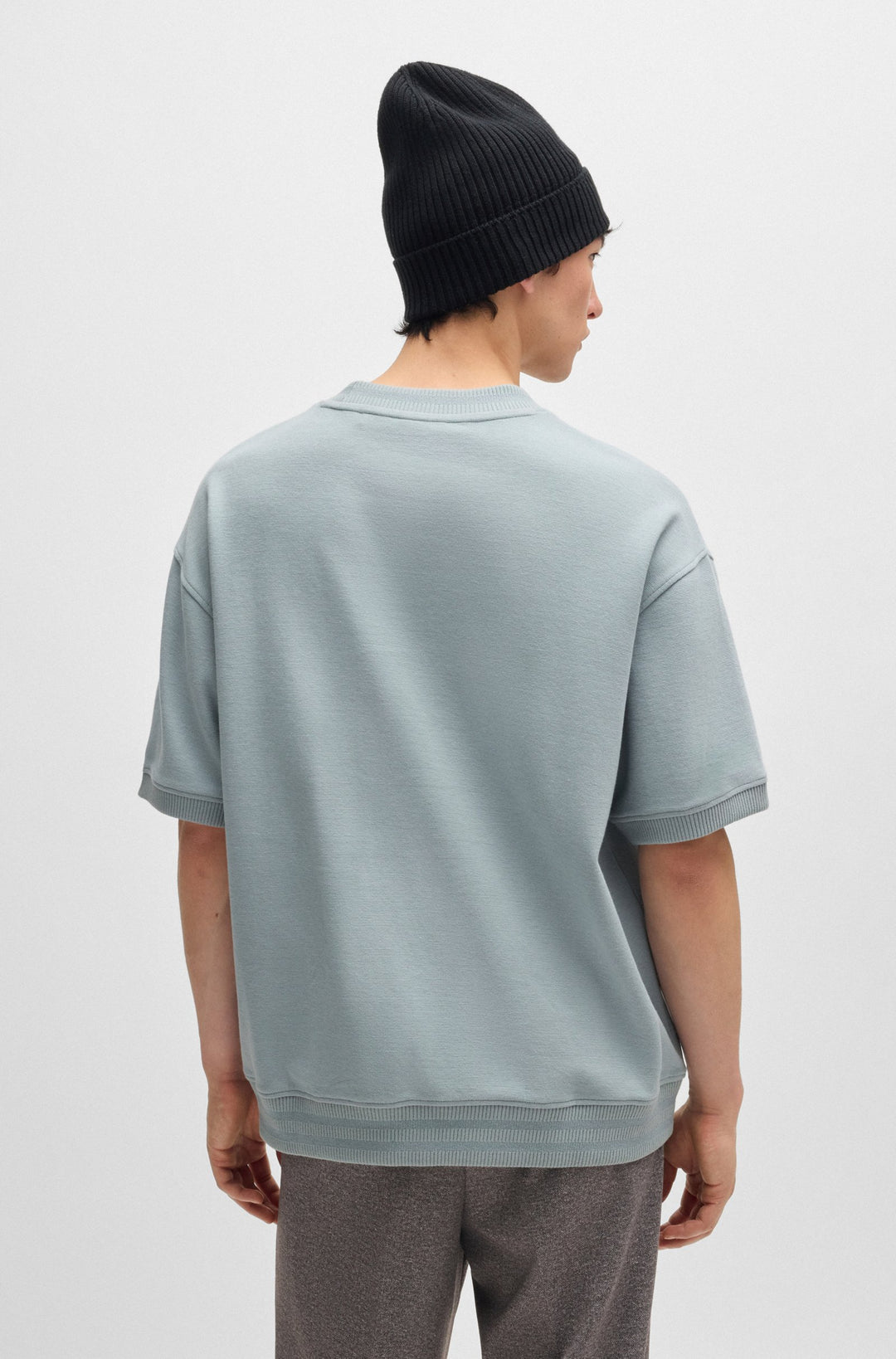 HUGO T-Shirts Oversize Fit in Cotton Mix - DECTAROS 10260815 01-50516623- Concorde Fashion#color_grey-074