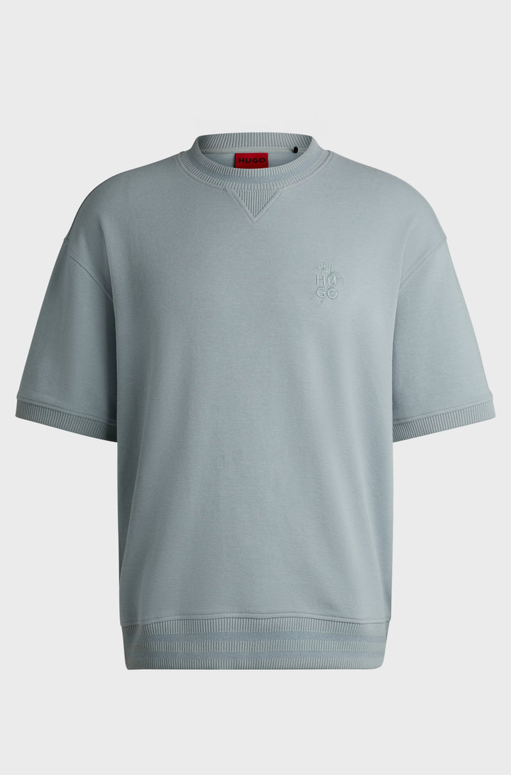 HUGO T-Shirts Oversize Fit in Cotton Mix - DECTAROS 10260815 01-50516623- Concorde Fashion#color_grey-074