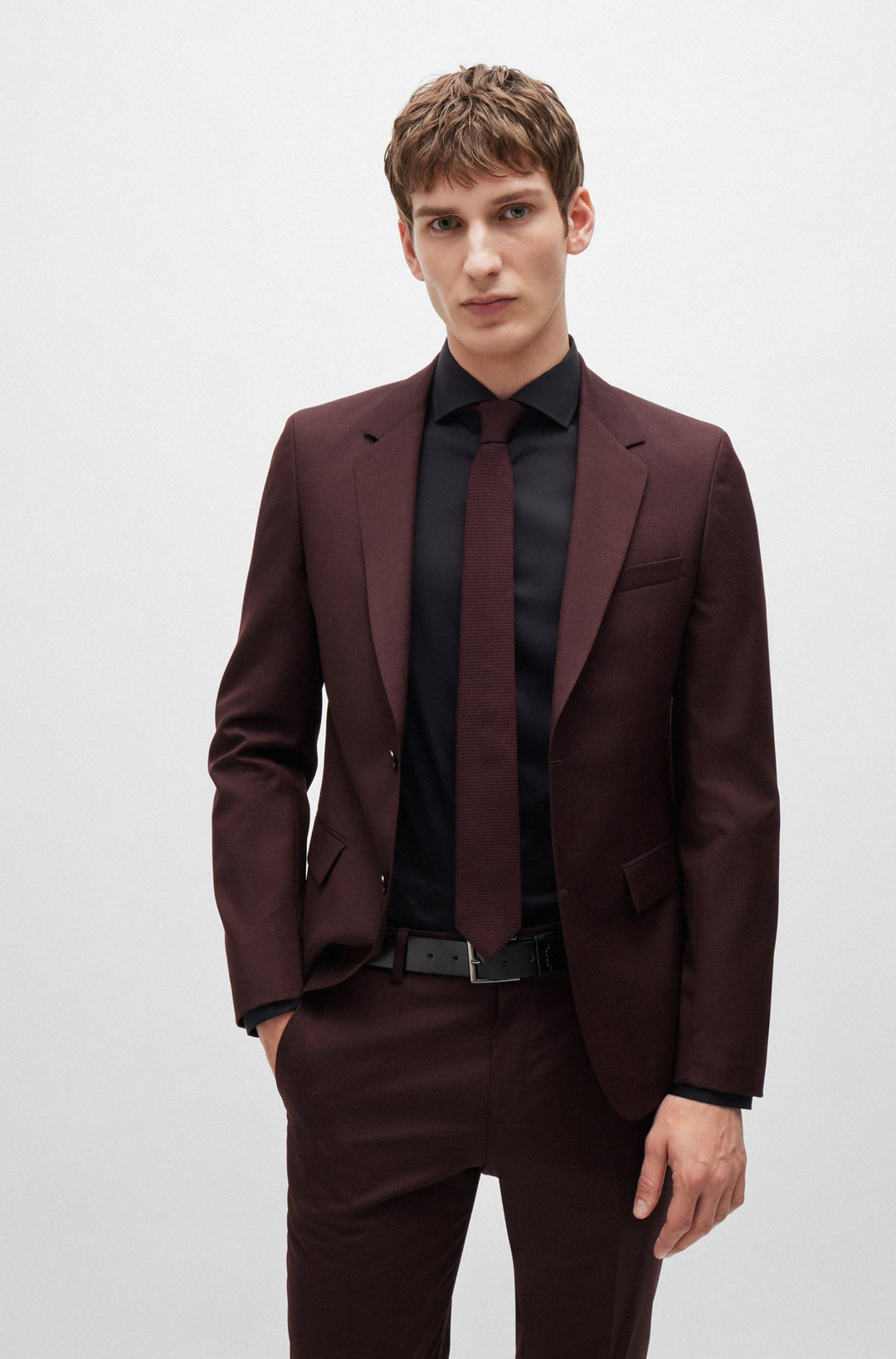 BOSS Suits Slim Fit in Wool - H-HOUSTON-2PCS-243 10260817 01-50518120- Concorde Fashion#color_red-642