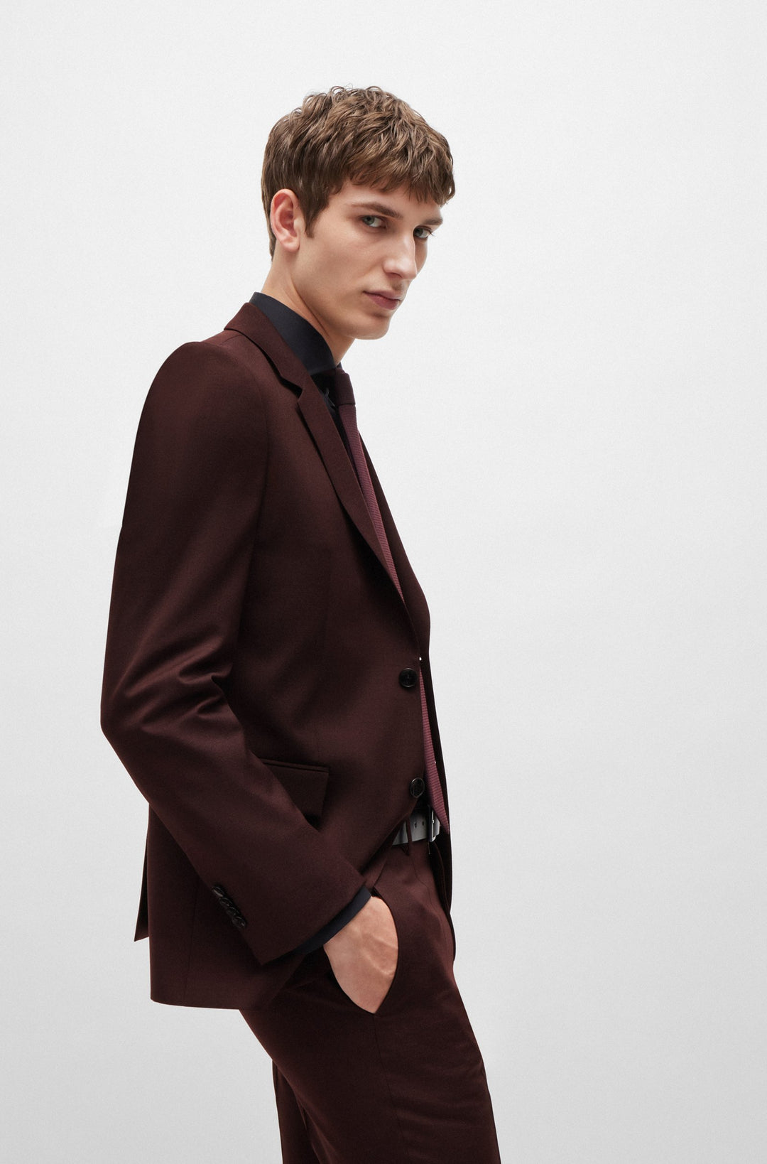 BOSS Suits Slim Fit in Wool - H-HOUSTON-2PCS-243 10260817 01-50518120- Concorde Fashion#color_red-642