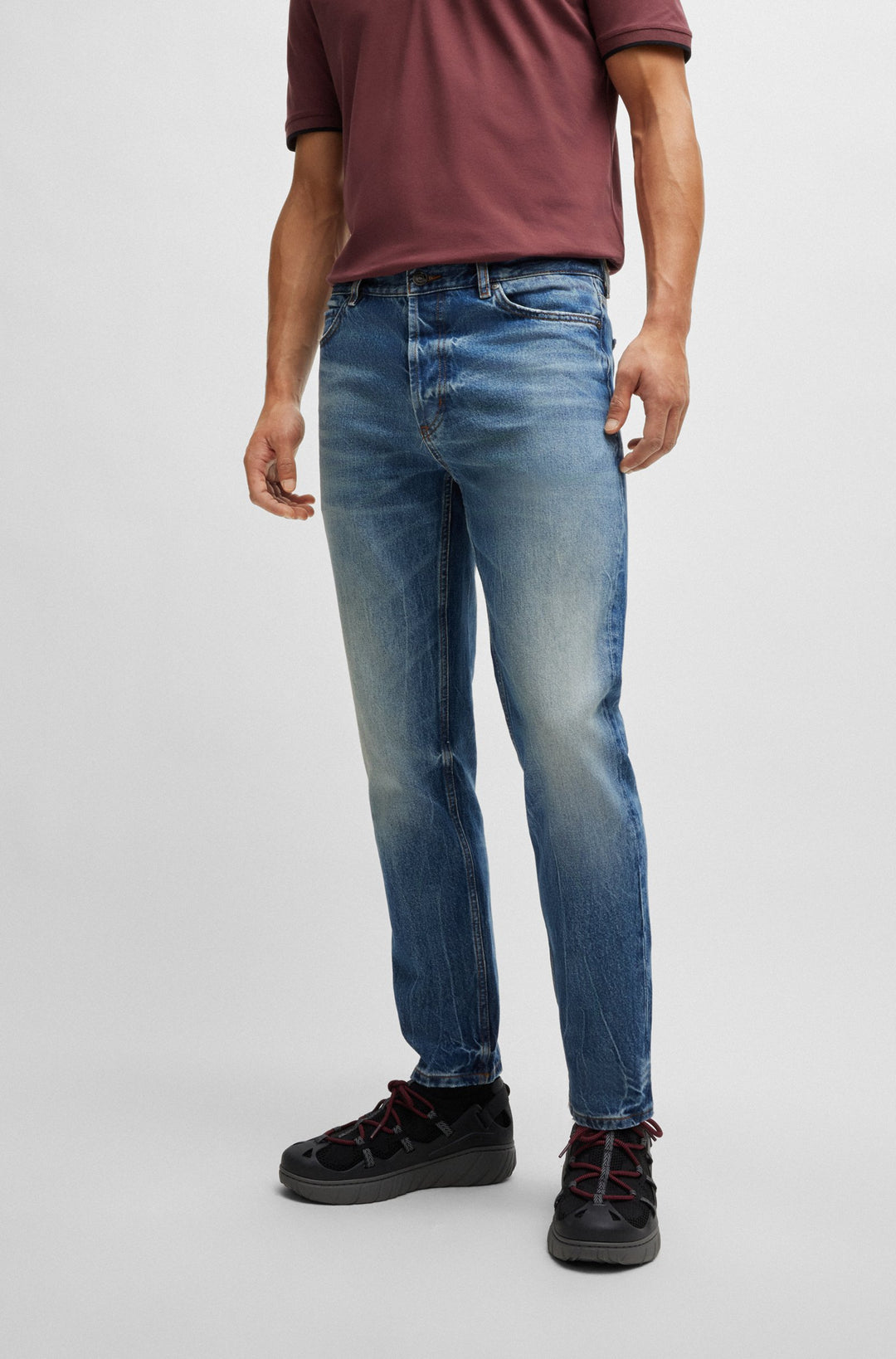 HUGO Jeans Tapered Fit in Cotton Mix - HUGO 634 10260821 01-50518007- Concorde Fashion#color_blue-430