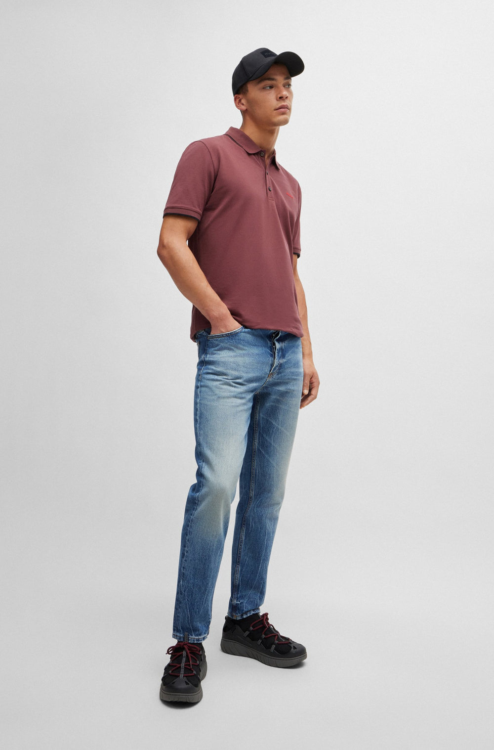 HUGO Jeans Tapered Fit in Cotton Mix - HUGO 634 10260821 01-50518007- Concorde Fashion#color_blue-430