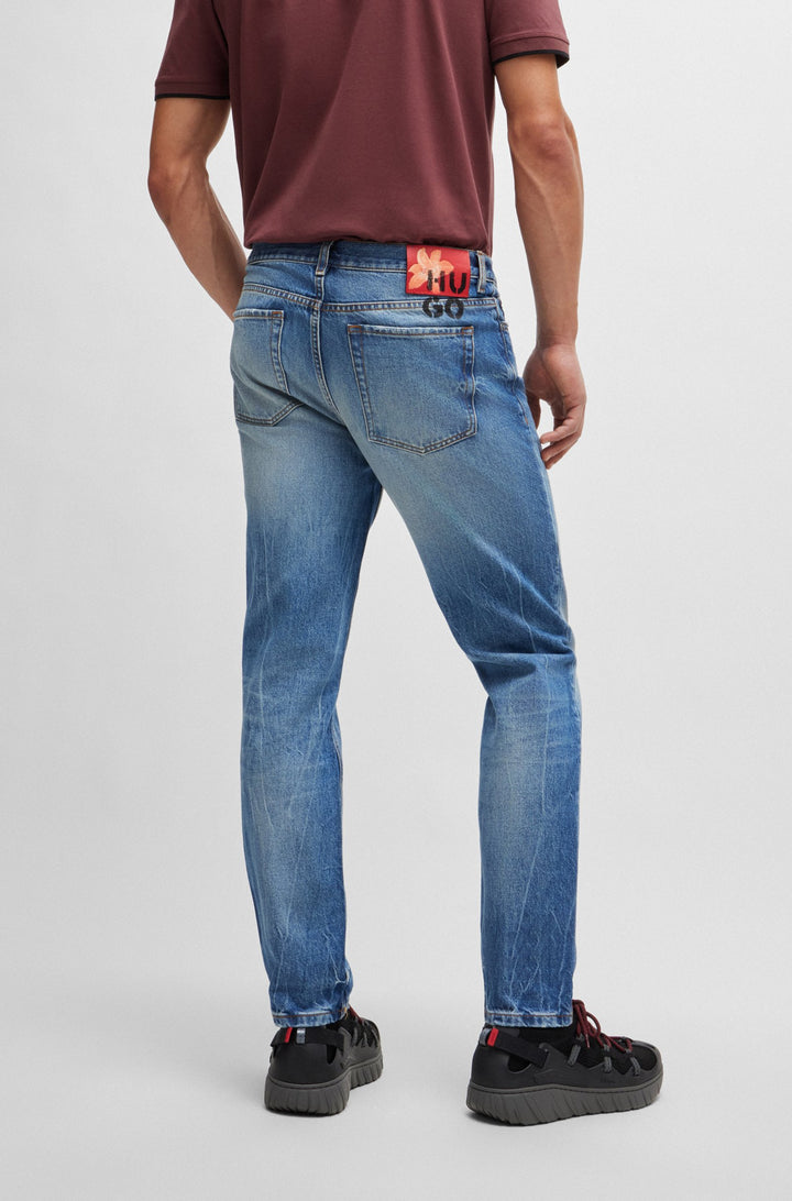 HUGO Jeans Tapered Fit in Cotton Mix - HUGO 634 10260821 01-50518007- Concorde Fashion#color_blue-430