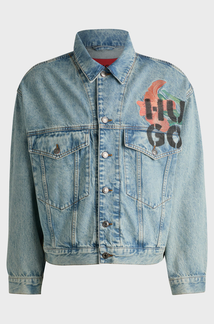 HUGO Casual Jackets Regular Fit in Cotton Mix - HUGO 097 10260821 01-50518013- Concorde Fashion#color_blue-445