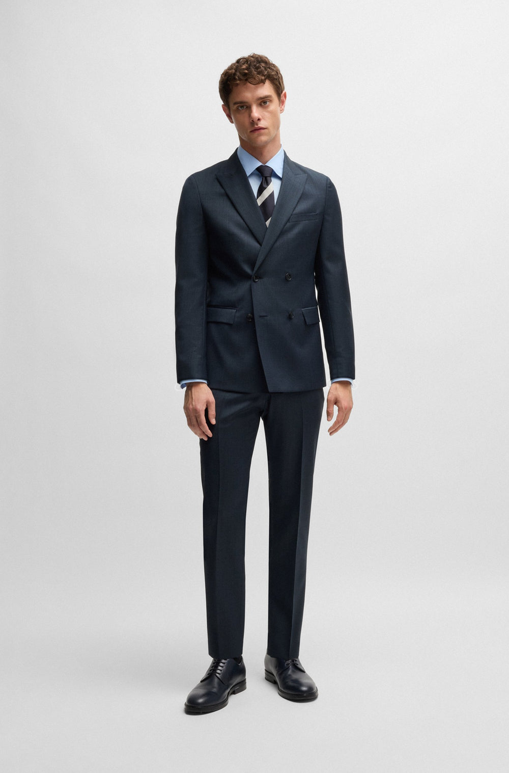 BOSS Suits Slim Fit in Wool - H-HOUSTON-2PCS-DB243 10260824 01-50518118- Concorde Fashion#color_navy-404