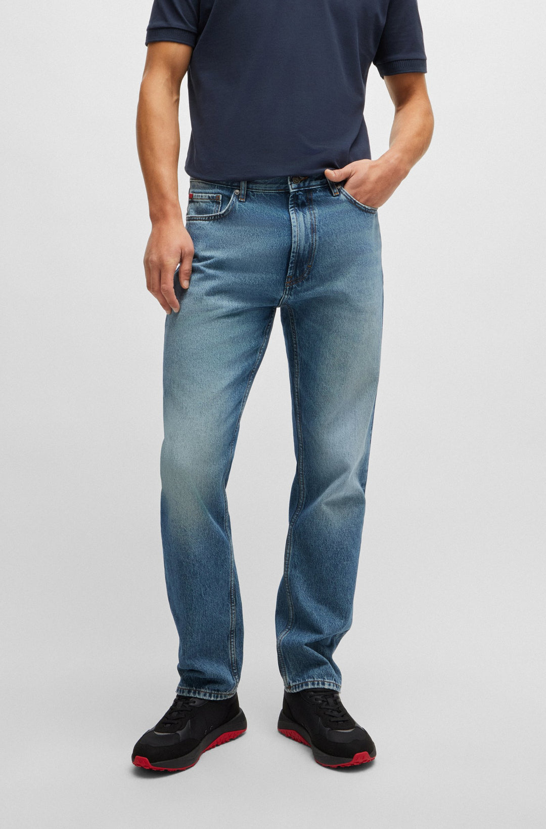 HUGO Jeans Regular Fit in Cotton - HUGO 640 10260900 01-50517488- Concorde Fashion#color_navy-410