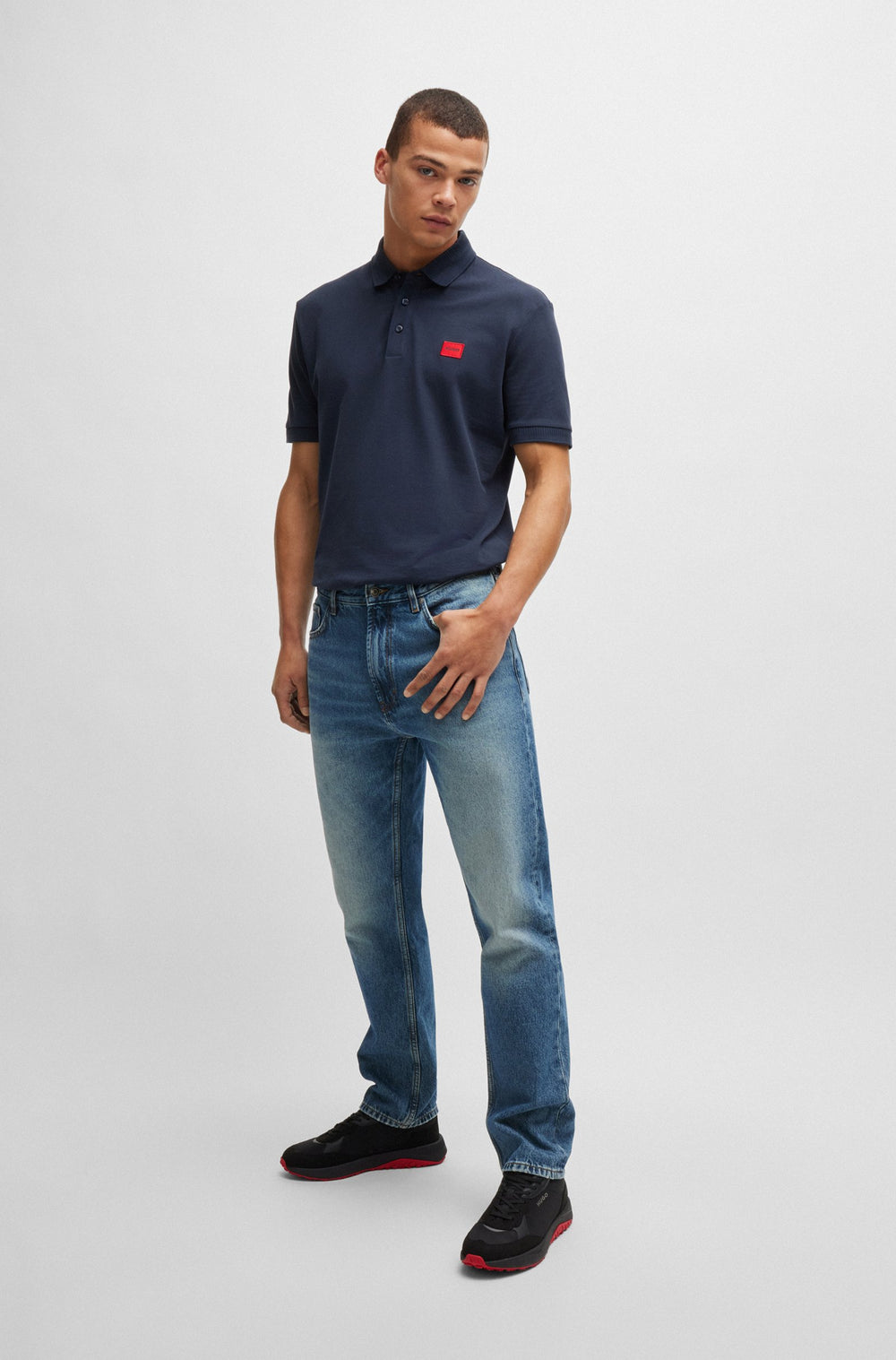 HUGO Jeans Regular Fit in Cotton - HUGO 640 10260900 01-50517488- Concorde Fashion#color_navy-410