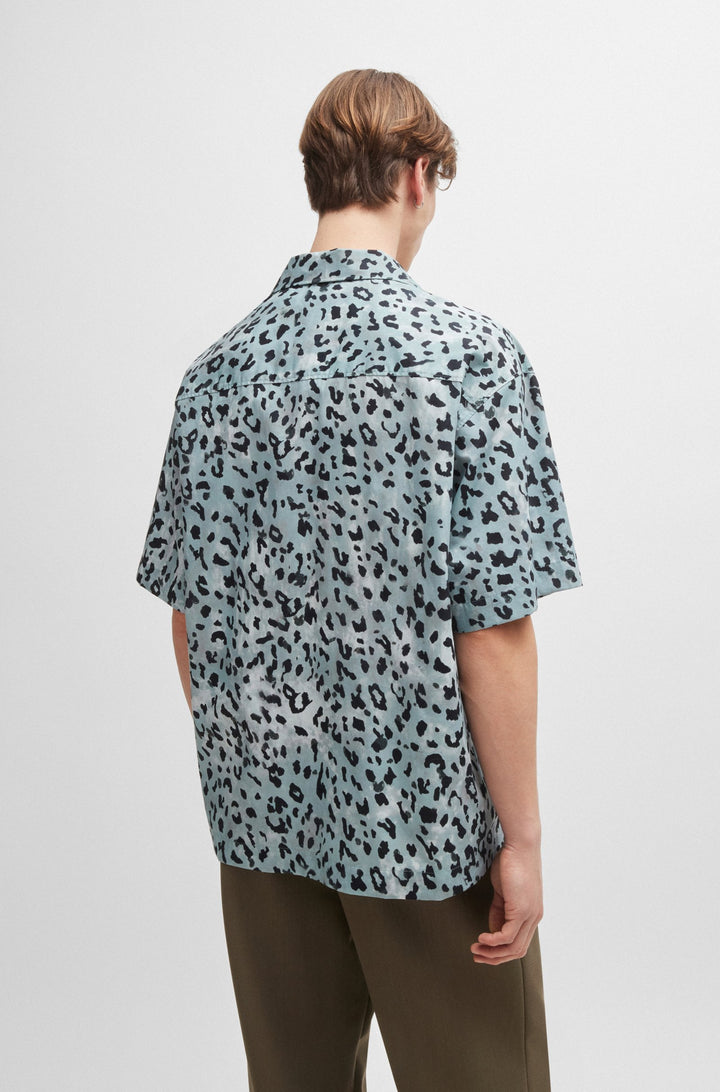 HUGO Casual Shirts Oversize Fit in Cotton - EGEENO 10261074 01-50519646- Concorde Fashion#color_grey-074