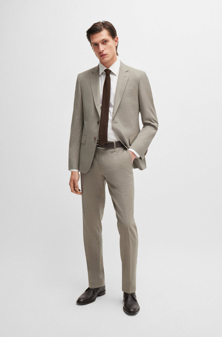 BOSS Suits Slim Fit in Polyester Mix - H-HUGE-2PCS-224 10261077 01-50521670- Concorde Fashion#color_beige-282