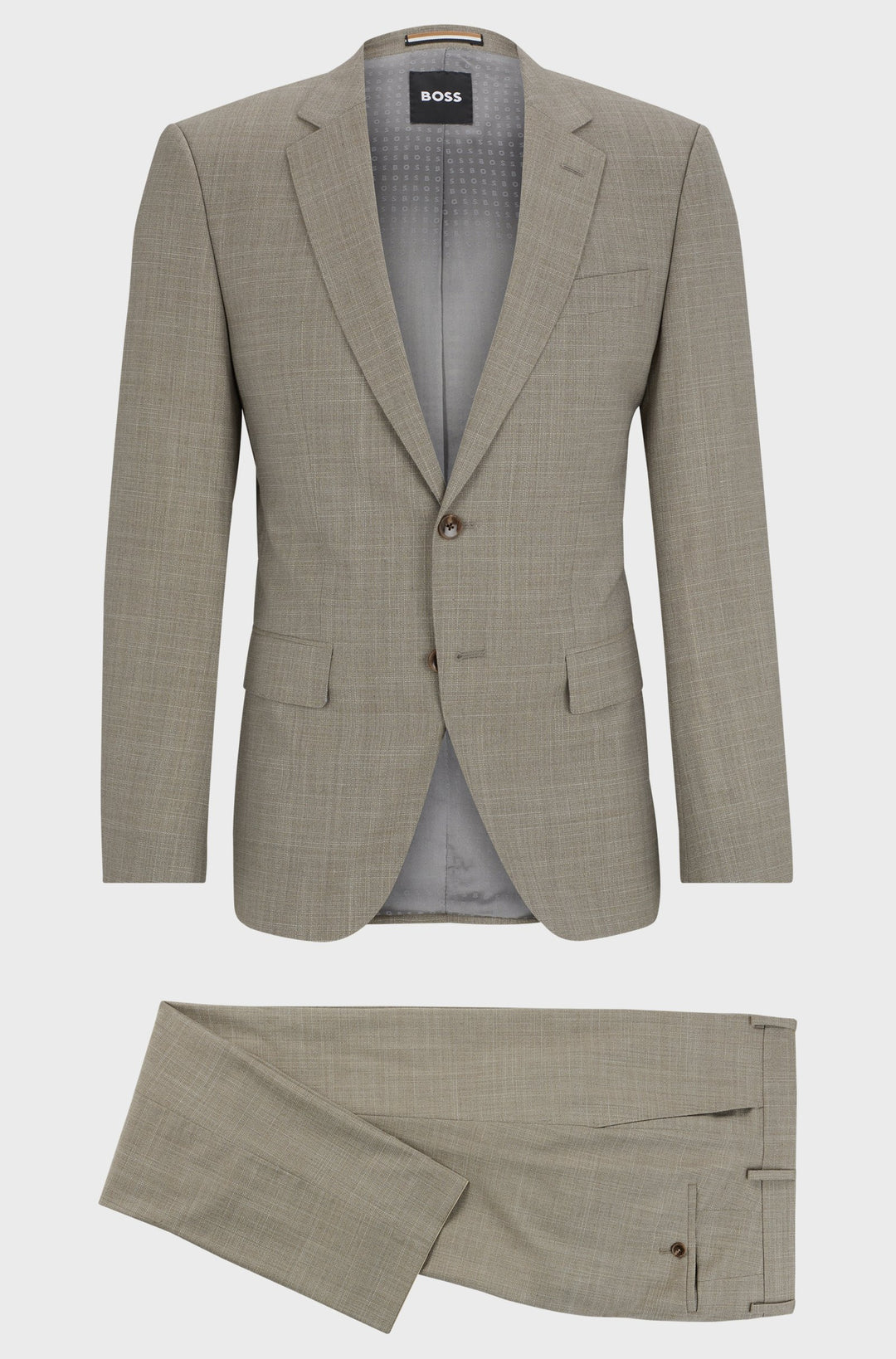 BOSS Suits Slim Fit in Polyester Mix - H-HUGE-2PCS-224 10261077 01-50521670- Concorde Fashion#color_beige-282