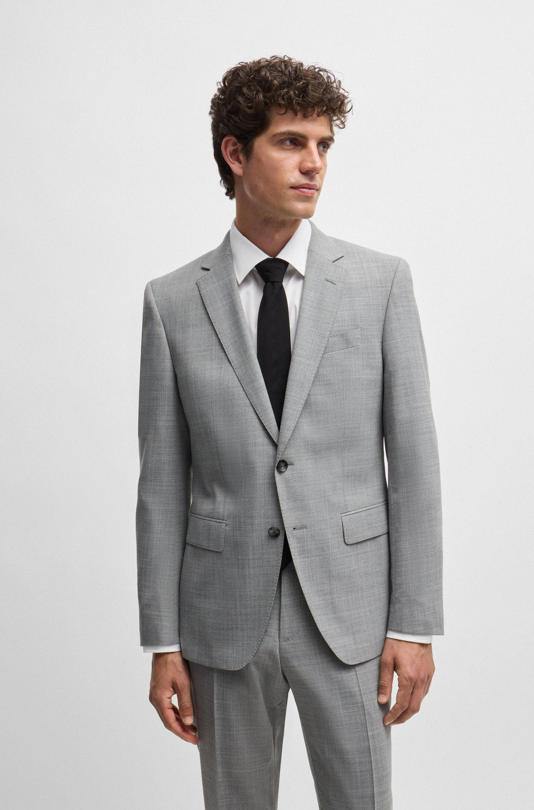 BOSS Suits Slim Fit in Polyester Mix - H-HUGE-2PCS-224 10261077 01-50521670- Concorde Fashion#color_silver-041