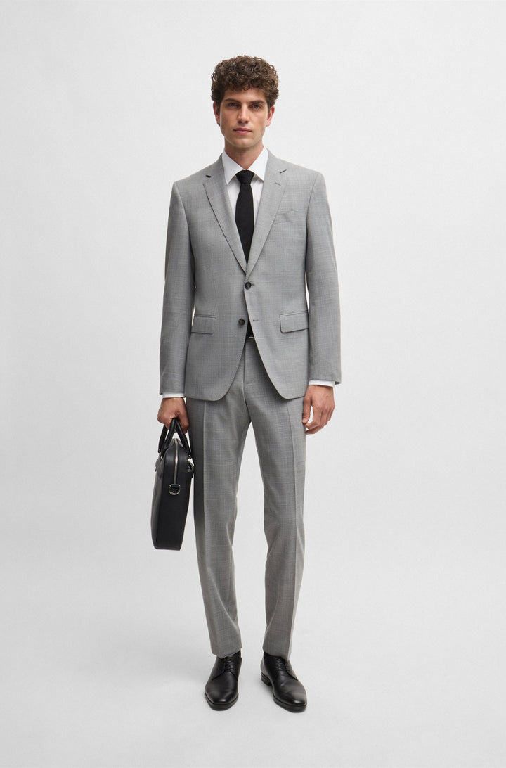 BOSS Suits Slim Fit in Polyester Mix - H-HUGE-2PCS-224 10261077 01-50521670- Concorde Fashion#color_silver-041