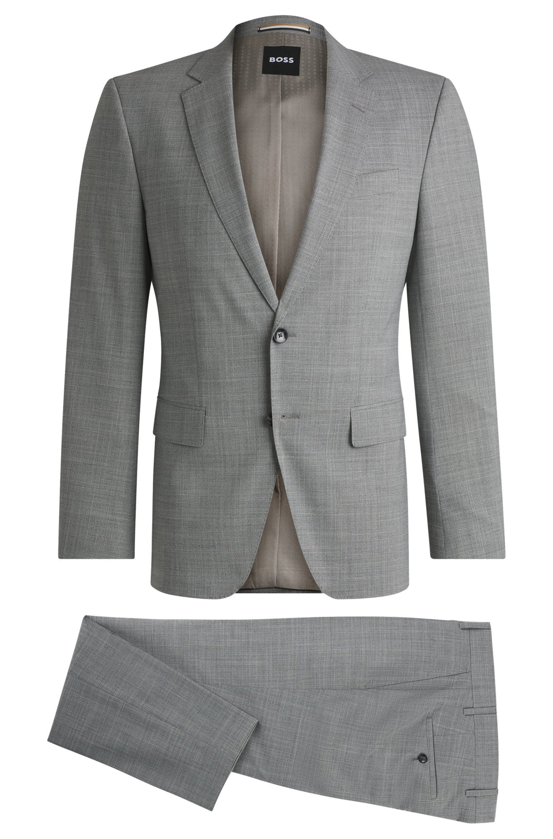 BOSS Suits Slim Fit in Polyester Mix - H-HUGE-2PCS-224 10261077 01-50521670- Concorde Fashion#color_silver-041