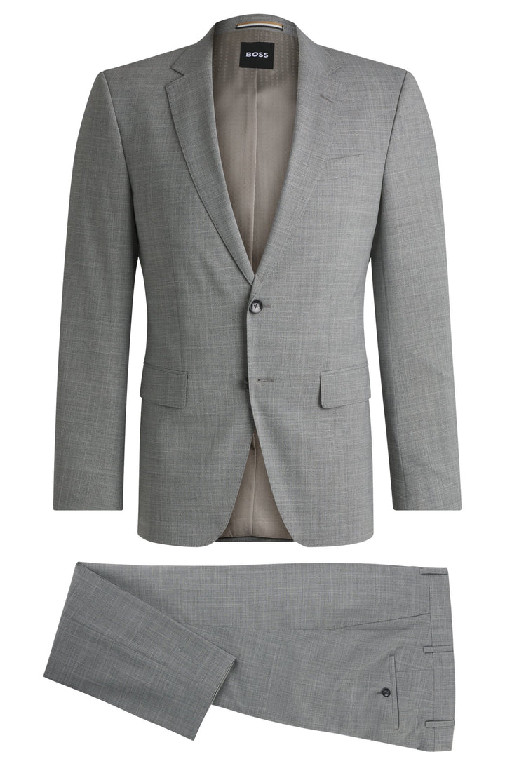 BOSS Suits Slim Fit in Polyester Mix - H-HUGE-2PCS-224 10261077 01-50521670- Concorde Fashion#color_silver-041