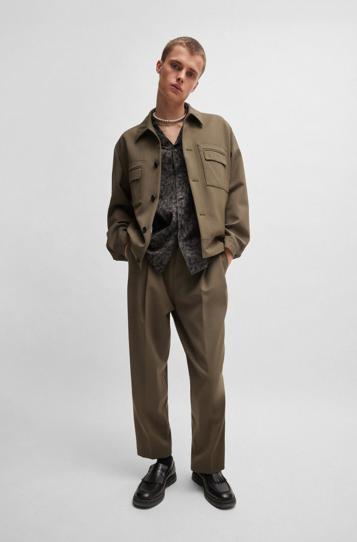 HUGO Casual Shirts Oversize Fit in Cotton - EGEENO 10261087 01-50519644- Concorde Fashion#color_black-009