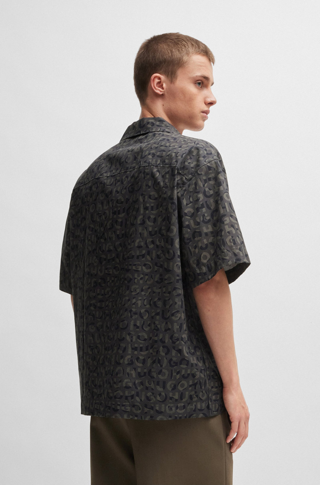 HUGO Casual Shirts Oversize Fit in Cotton - EGEENO 10261087 01-50519644- Concorde Fashion#color_black-009