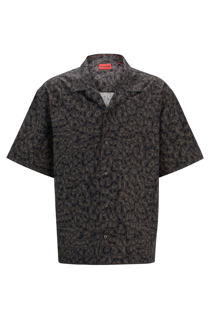 HUGO Casual Shirts Oversize Fit in Cotton - EGEENO 10261087 01-50519644- Concorde Fashion#color_black-009