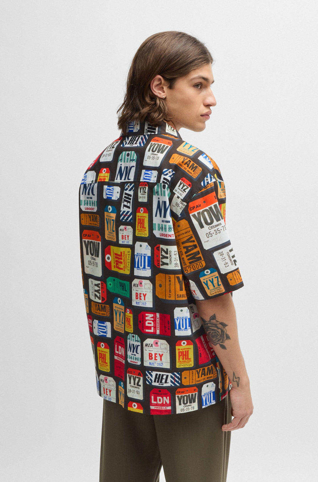 HUGO Casual Shirts Oversize Fit in Cotton - EGEENO 10261087 01-50519644- Concorde Fashion#color_pink-693