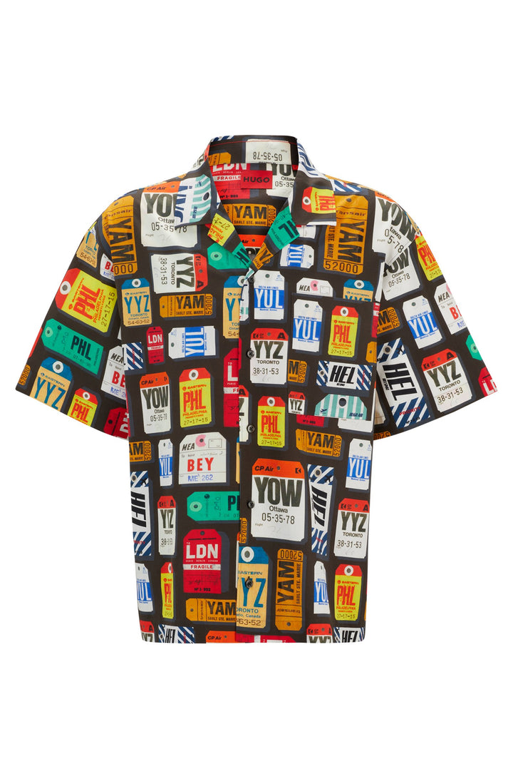 HUGO Casual Shirts Oversize Fit in Cotton - EGEENO 10261087 01-50519644- Concorde Fashion#color_pink-693