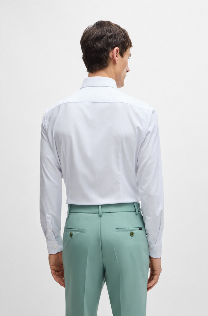 BOSS Formal Shirts Slim Fit in Nylon - P-HANK-SPREAD-C1-222 10261352 01-50520056- Concorde Fashion#color_white-100
