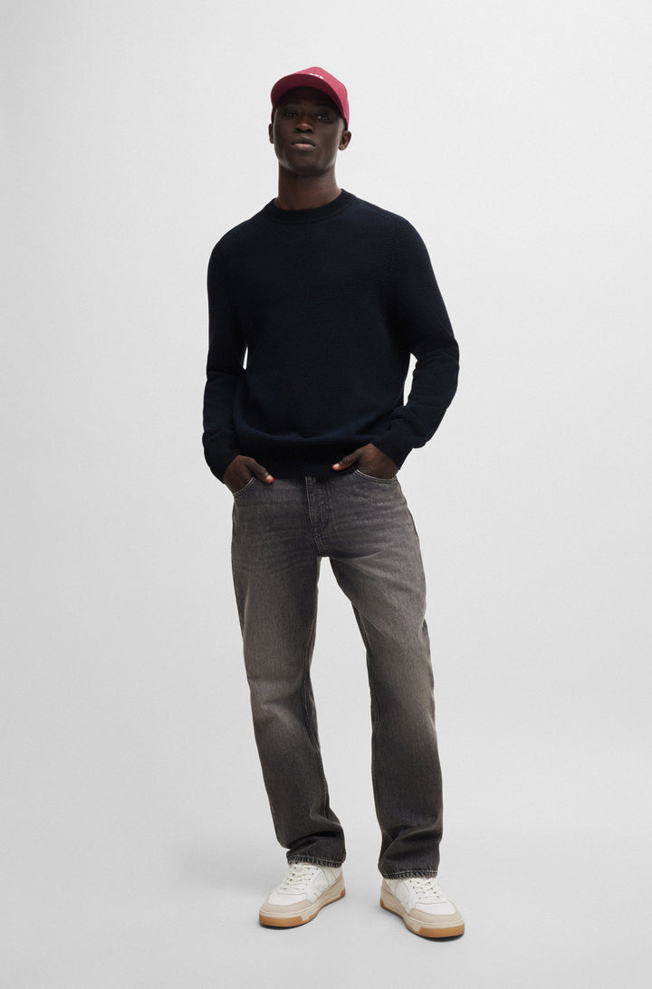 BOSS Sweaters Regular Fit in Cotton Mix - KAPOKSI 10261361 01-50519081- Concorde Fashion#color_black-001