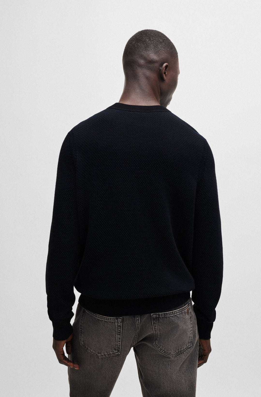 BOSS Sweaters Regular Fit in Cotton Mix - KAPOKSI 10261361 01-50519081- Concorde Fashion#color_black-001