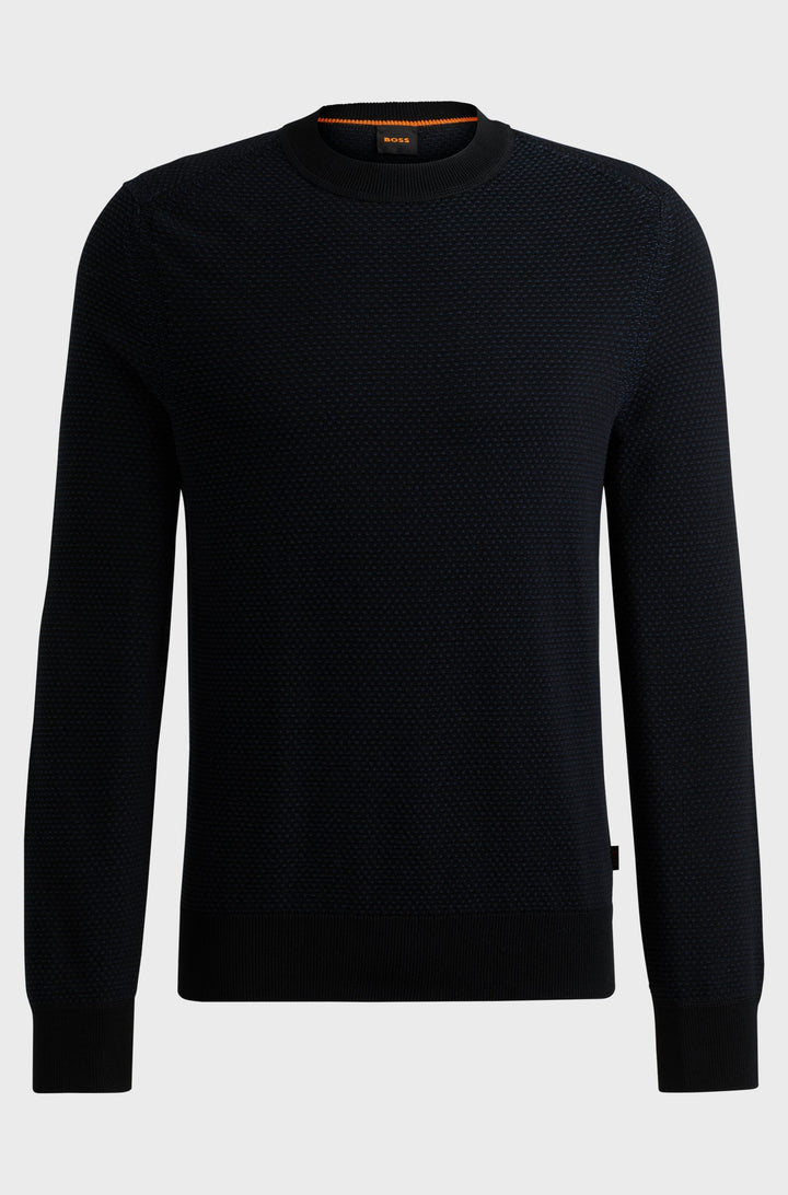 BOSS Sweaters Regular Fit in Cotton Mix - KAPOKSI 10261361 01-50519081- Concorde Fashion#color_black-001