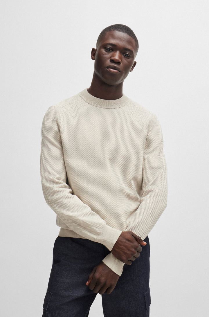 BOSS Sweaters Regular Fit in Cotton Mix - KAPOKSI 10261361 01-50519081- Concorde Fashion#color_beige-271