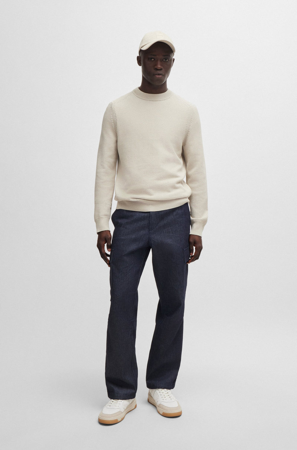 BOSS Sweaters Regular Fit in Cotton Mix - KAPOKSI 10261361 01-50519081- Concorde Fashion#color_beige-271