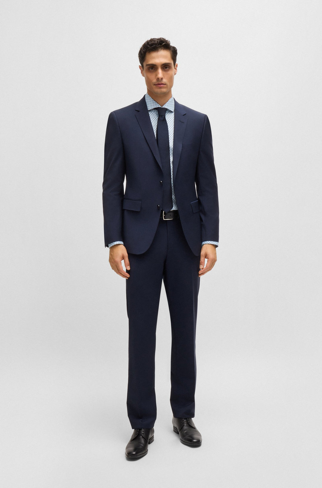 BOSS Formal Shirts Slim Fit in Cotton Mix - H-HANK-SPREAD-C5-233 10261379 01-50519884- Concorde Fashion#color_blue-450