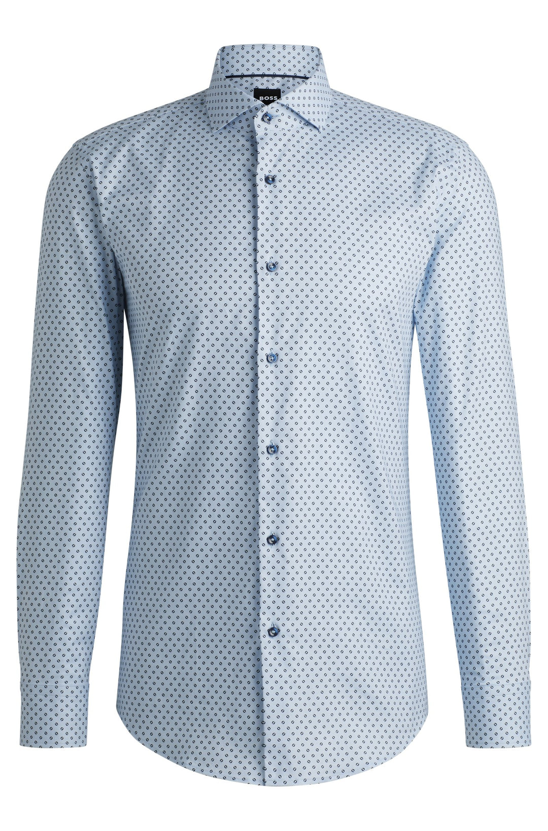 BOSS Formal Shirts Slim Fit in Cotton Mix - H-HANK-SPREAD-C5-233 10261379 01-50519884- Concorde Fashion#color_blue-450