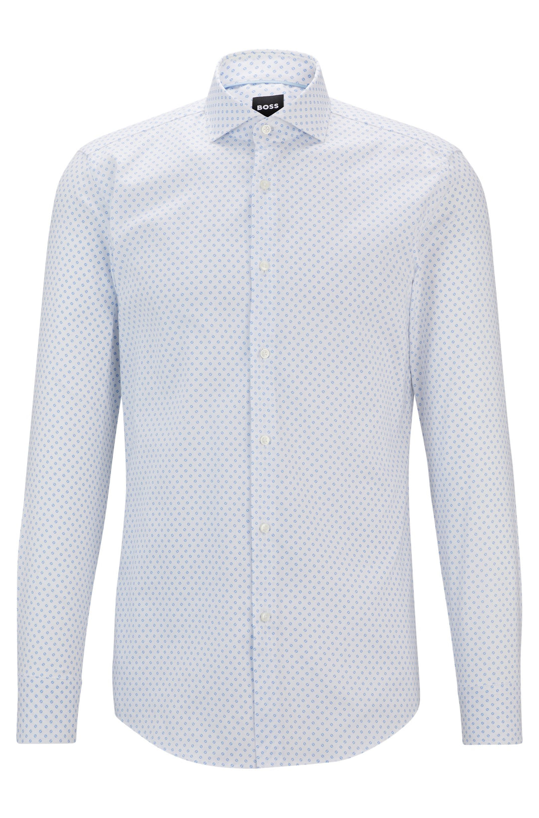BOSS Formal Shirts Slim Fit in Cotton Mix - H-HANK-SPREAD-C5-233 10261379 01-50519884- Concorde Fashion#color_white-100