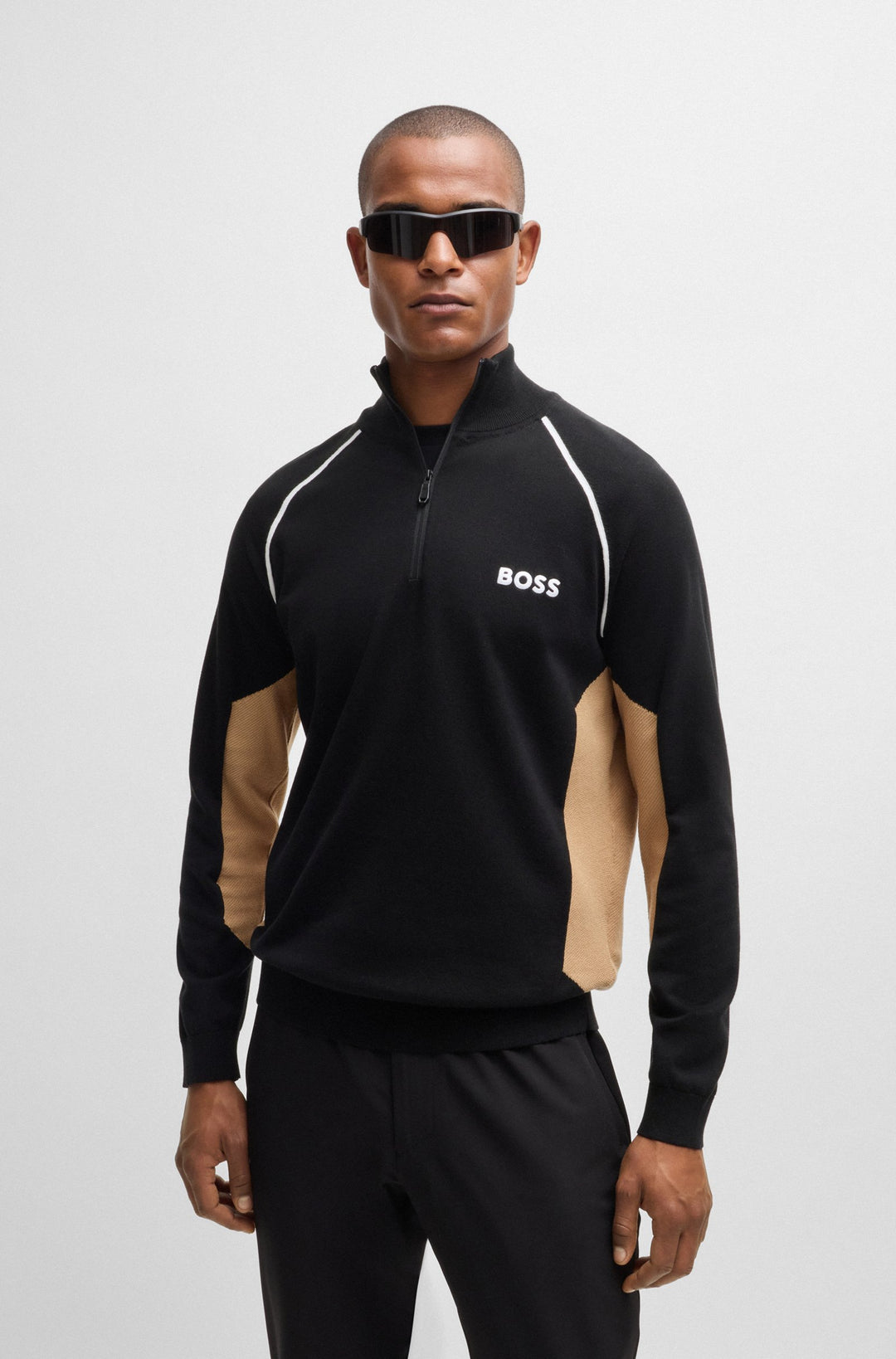 BOSS Sweaters Regular Fit in Cotton Mix - HYDRO-X_FA24 10261504 01-50519377- Concorde Fashion#color_black-001