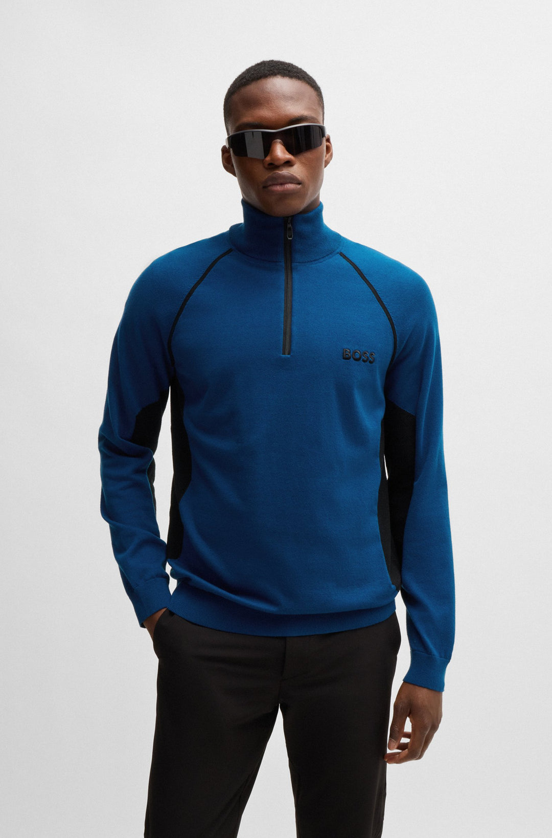 BOSS Sweaters Regular Fit in Cotton Mix - HYDRO-X_FA24 10261504 01-50519377- Concorde Fashion#color_blue-494