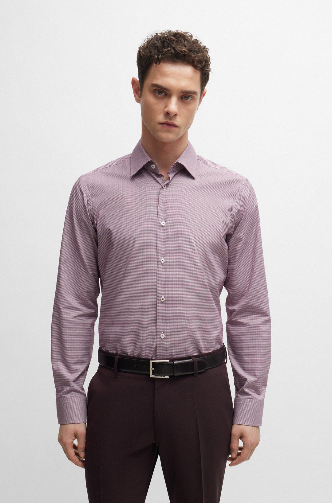BOSS Formal Shirts Regular Fit in Cotton Mix - H-JOE-KENT-C1-214 10261519 01-50519887- Concorde Fashion#color_red-605