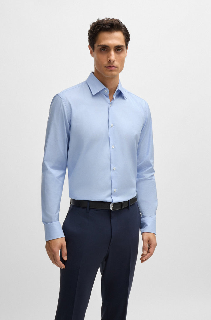 BOSS Formal Shirts Regular Fit in Cotton Mix - H-JOE-KENT-C1-214 10261519 01-50519887- Concorde Fashion#color_blue-450