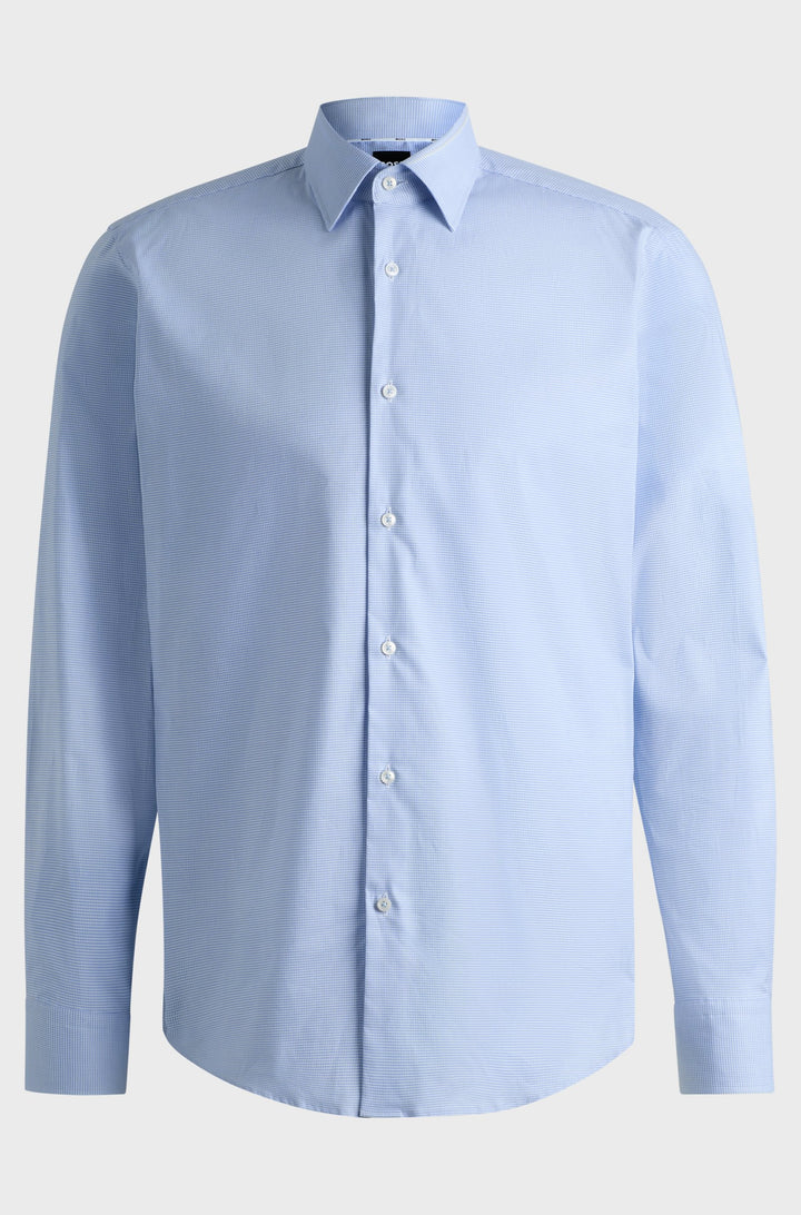 BOSS Formal Shirts Regular Fit in Cotton Mix - H-JOE-KENT-C1-214 10261519 01-50519887- Concorde Fashion#color_blue-450