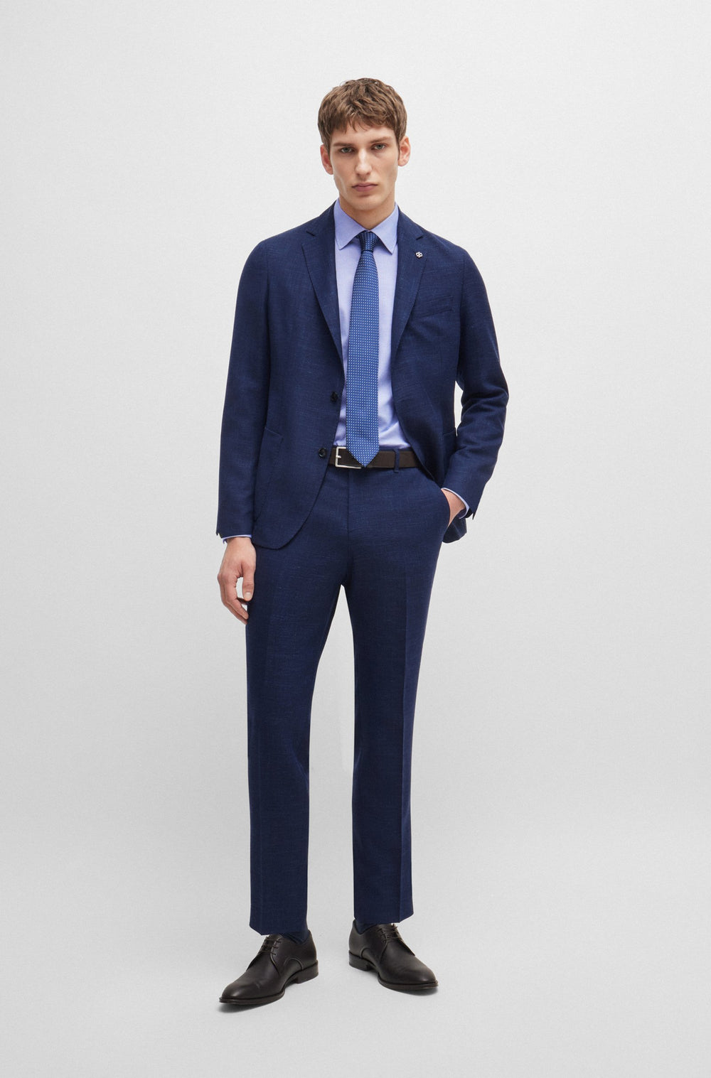 BOSS Formal Shirts Regular Fit in Cotton Mix - H-JOE-KENT-C1-214 10261519 01-50519887- Concorde Fashion#color_blue-420