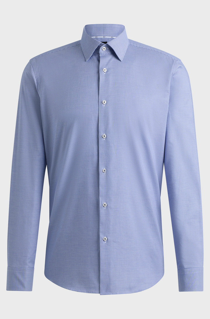 BOSS Formal Shirts Regular Fit in Cotton Mix - H-JOE-KENT-C1-214 10261519 01-50519887- Concorde Fashion#color_blue-420