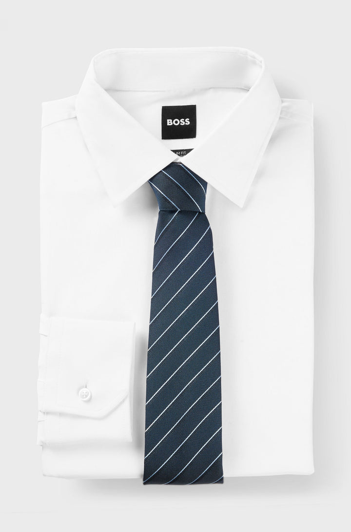 BOSS Ties  in Polyester Mix - H-TIE 7.5 CM-222 10261537 01-50520270- Concorde Fashion#color_navy-405