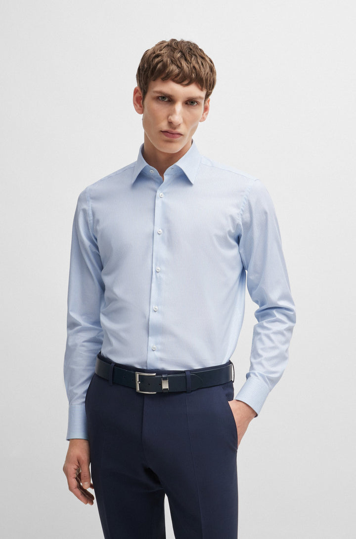 BOSS Formal Shirts Regular Fit in Cotton Mix - H-JOE-KENT-C1-214 10261544 01-50519888- Concorde Fashion#color_blue-451